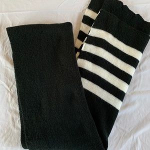 Black and white striped scarf